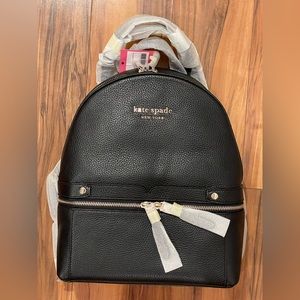 Kate Spade New York Day Pack Pebbled Leather Medium Backpack Black